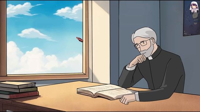Mystical Melodies: Lofi Music with Gregorian Chant, Priest Reading, and a Red Butterfly смотреть онлайн
