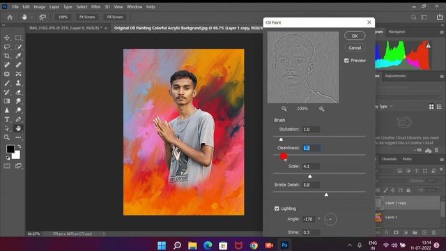 Photo to Oil Painting Effect - Photoshop Tutoria смотреть онлайн