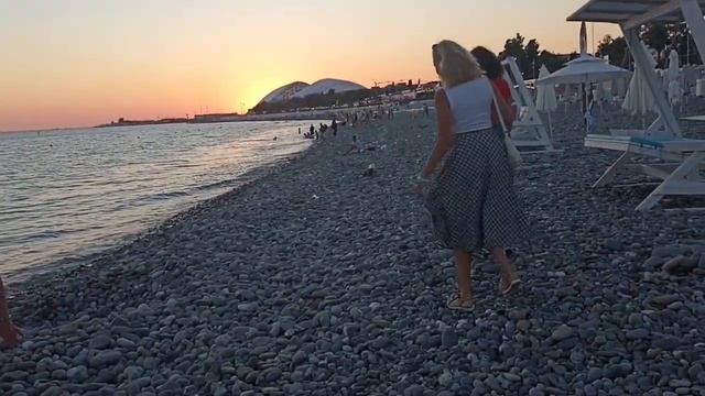 Имеретинский курорт Адлер Сочи вечер у Черного моря Сказочный закат 29.07.22 смотреть онлайн