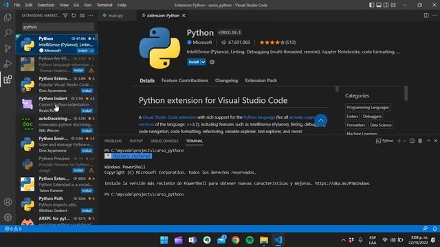 Curso de VSCode | (Extensiones) Como Configurar Python (Reconocer Sintaxis y Ejecutarse) en VSCode смотреть онлайн