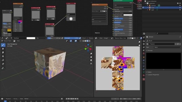 LIVENODING 3D Painting With Texture Node Editor In Blender 2.92 alpha смотреть онлайн