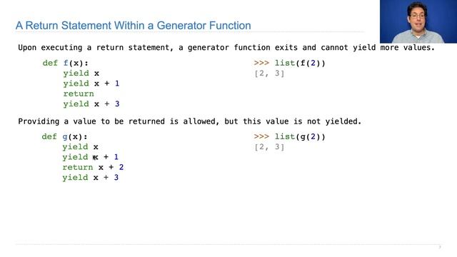 Generator Functions with Return Statements смотреть онлайн