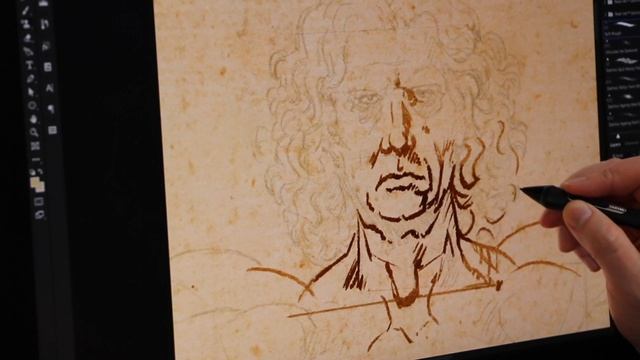 Leonardo da Vinci's Vitruvian Man - recreation using Real-ink's DaVinci Digital Brushes смотреть онлайн