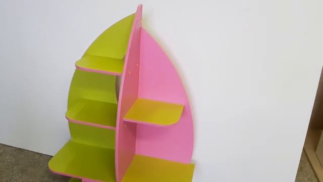 Детский стеллаж-полка-корабль. Полка для игрушек цвет лайм и розовый. Полки-кидс. ру смотреть онлайн