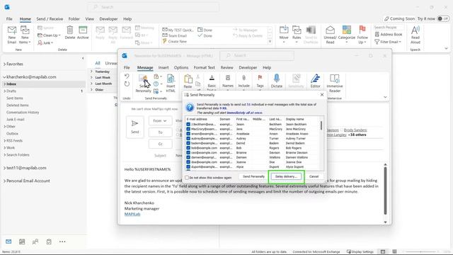 Bulk Emails in Outlook: Schedule and Delay смотреть онлайн
