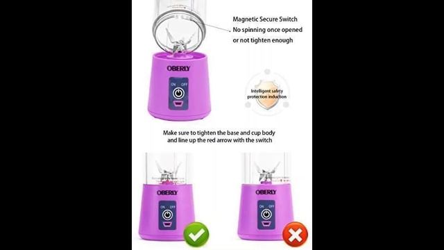 Portable Blender, OBERLY Smoothie Juicer Cup 6 Blades in 3D with 2000mAh USB Rechargeable Batteries смотреть онлайн