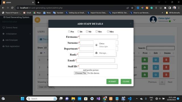 Printable Staff ID Card Generating System using PHP MySQLi Source Code смотреть онлайн