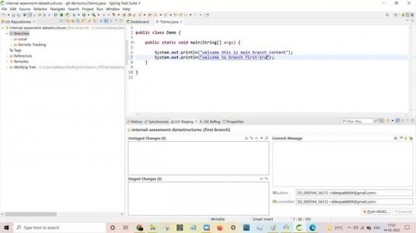 introduction to git   |  branching and merging in STS IDE | required for CDAC PGDAC | sunbeam Pune