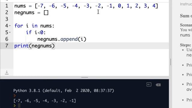 csc121 Lists - Sum of Negative Numbers смотреть онлайн