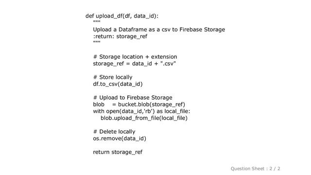 Pandas : How to store Dataframe data to Firebase Storage? смотреть онлайн