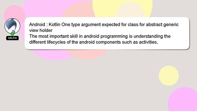 Android : Kotlin One type argument expected for class for abstract generic view holder смотреть онлайн