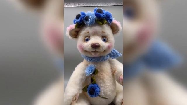 Мишка ручной работы: « Вася-Василёк».