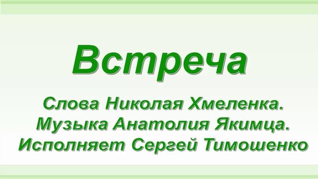 Встреча. Слова Николая Хмеленка. Музыка Анатолия Якимца. Вокал Сергея Тимошенко смотреть онлайн