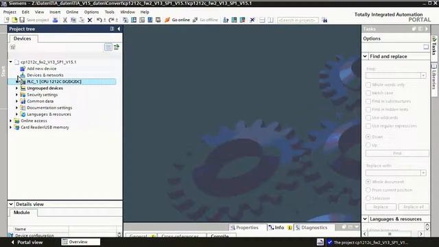 TIA Portal upgrade projektu / Project upgrade from TIA Portal V13+SP1 to V15.1 and download to CPU смотреть онлайн