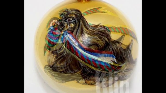 Dog Christmas ball. Новогодние елочные шары с собаками. смотреть онлайн