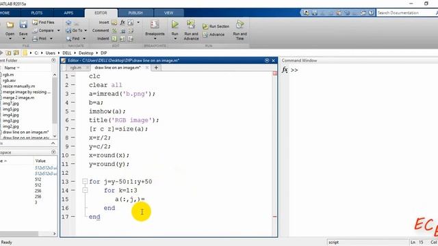 Digital Image Processing tutorial using MATLAB -4 | Draw a 100px line on an image. смотреть онлайн