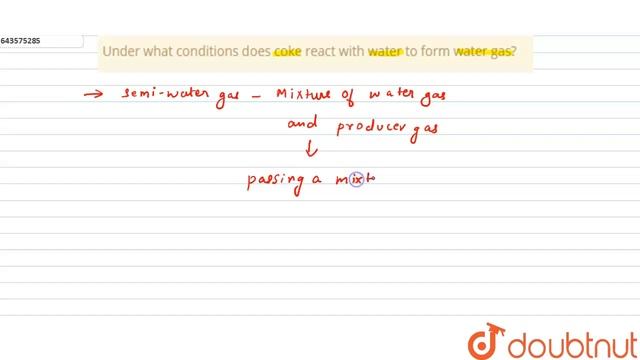 Under what conditions does coke react with water to form water gas? | 9 | SPECIMEN PAPER 1 | CHE... смотреть онлайн