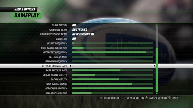 Sliders Settings - Rugby Challenge 3 смотреть онлайн