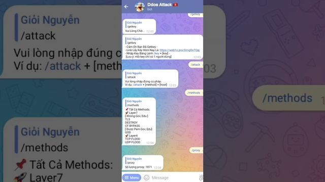 [Share] Bot Telegram Ddos Nhiều Methods + Spam Sms смотреть онлайн