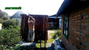 Стирка ковра в домашних условиях автомойкой Karcher.