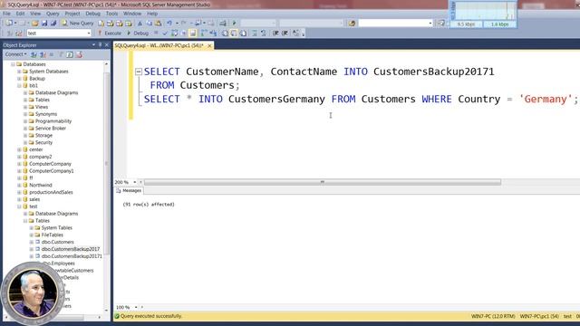 032 SQL server 2019 SQL SELECT INTO Statement نسخ نتائج الاستعلام فى جدول جديد смотреть онлайн