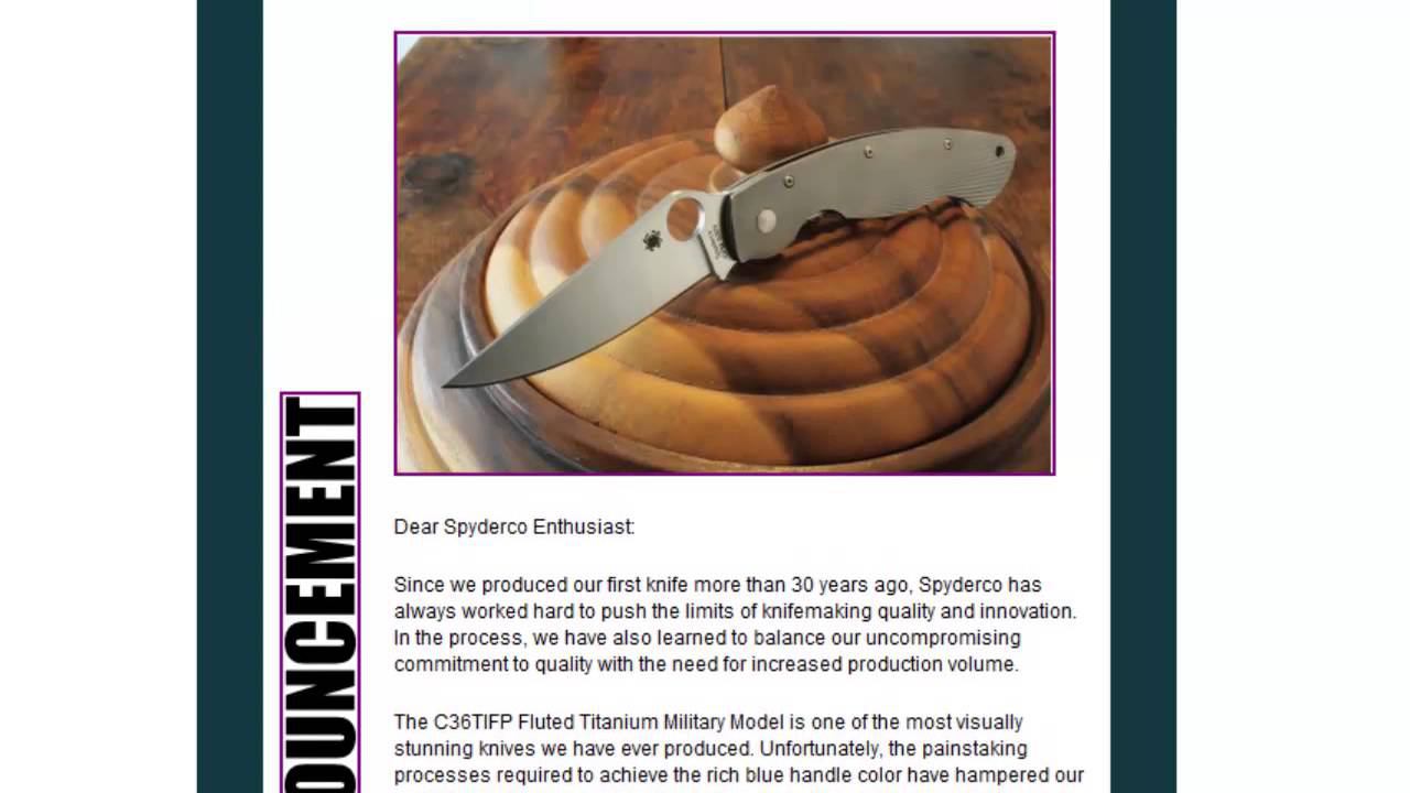 Новости от Spyderco: Military из голубого рифленого титана снята с производства смотреть онлайн