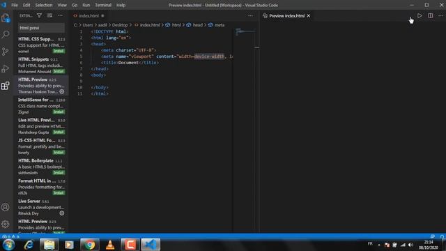 Live preview HTML code with Visual Studio Code-comment faire un live preview dans Vscode смотреть онлайн
