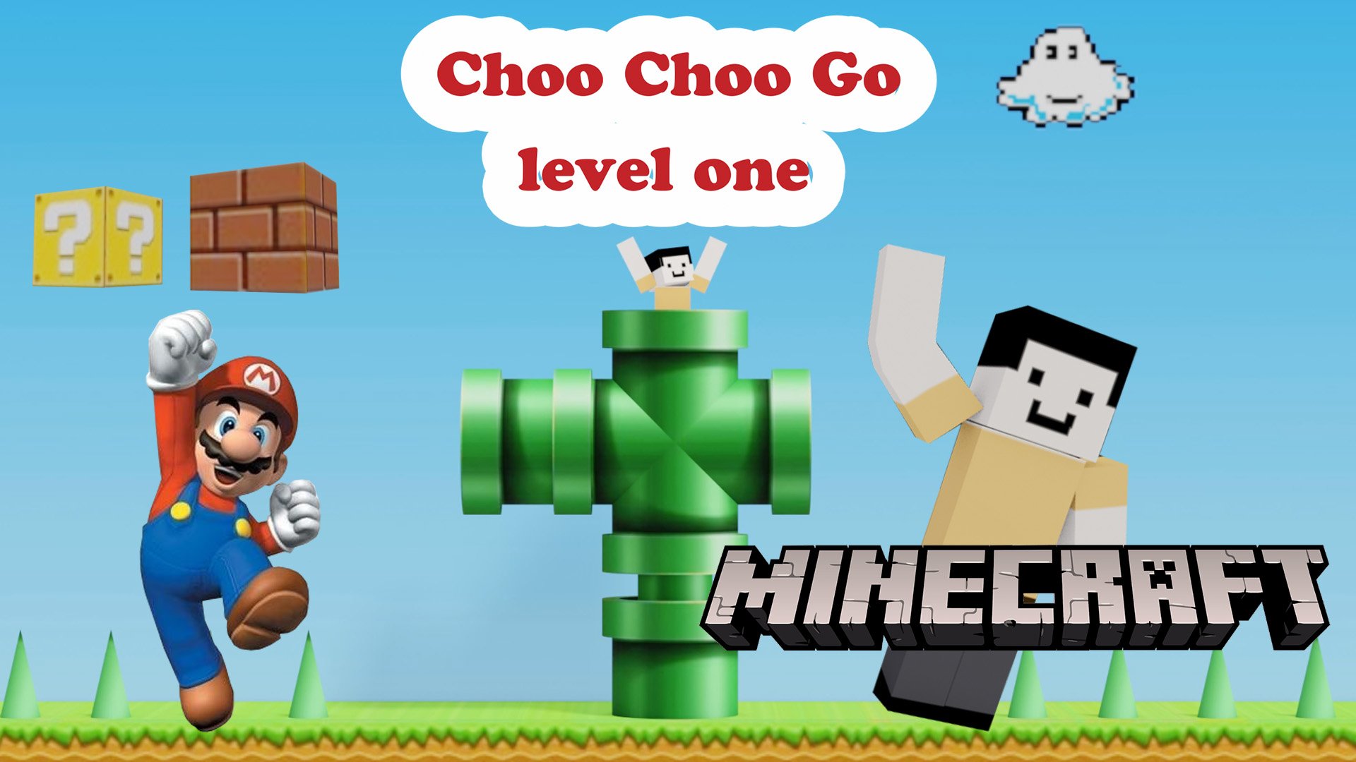 Майнкрафт feat Марио - Choo Choo Go - level one - Minicraft! смотреть онлайн