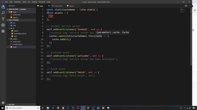 PWA Tutorial for Beginners #15 - Pre-Caching Assets смотреть онлайн
