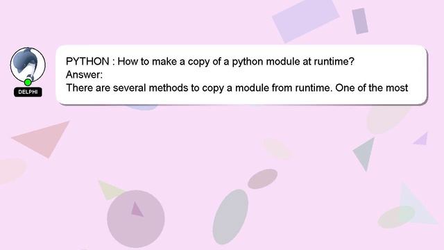 PYTHON : How to make a copy of a python module at runtime? смотреть онлайн