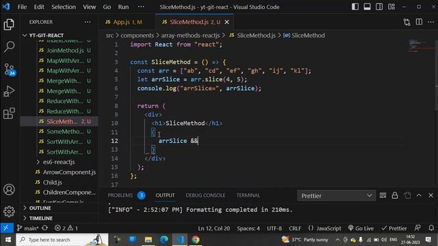 Part-48: slice() method with array or array of objects uses in react js. #like #subscribe #reactjs смотреть онлайн