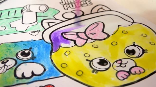 Shopkins Art Set Marker & Water Color Petkins Picture Painting - Toy Unboxing Video Cookie Swirl C смотреть онлайн