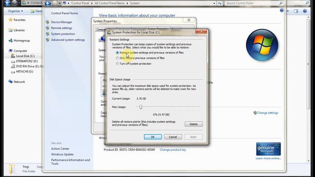 Recover Deleted or Previous Versions of Files - System Protection Windows 7 смотреть онлайн