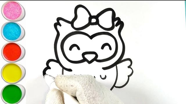 Cute Baby Owl Drawing for kids, Toddlers смотреть онлайн