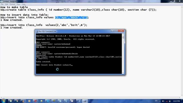 how to create table in oracle and insert values in Urdu смотреть онлайн