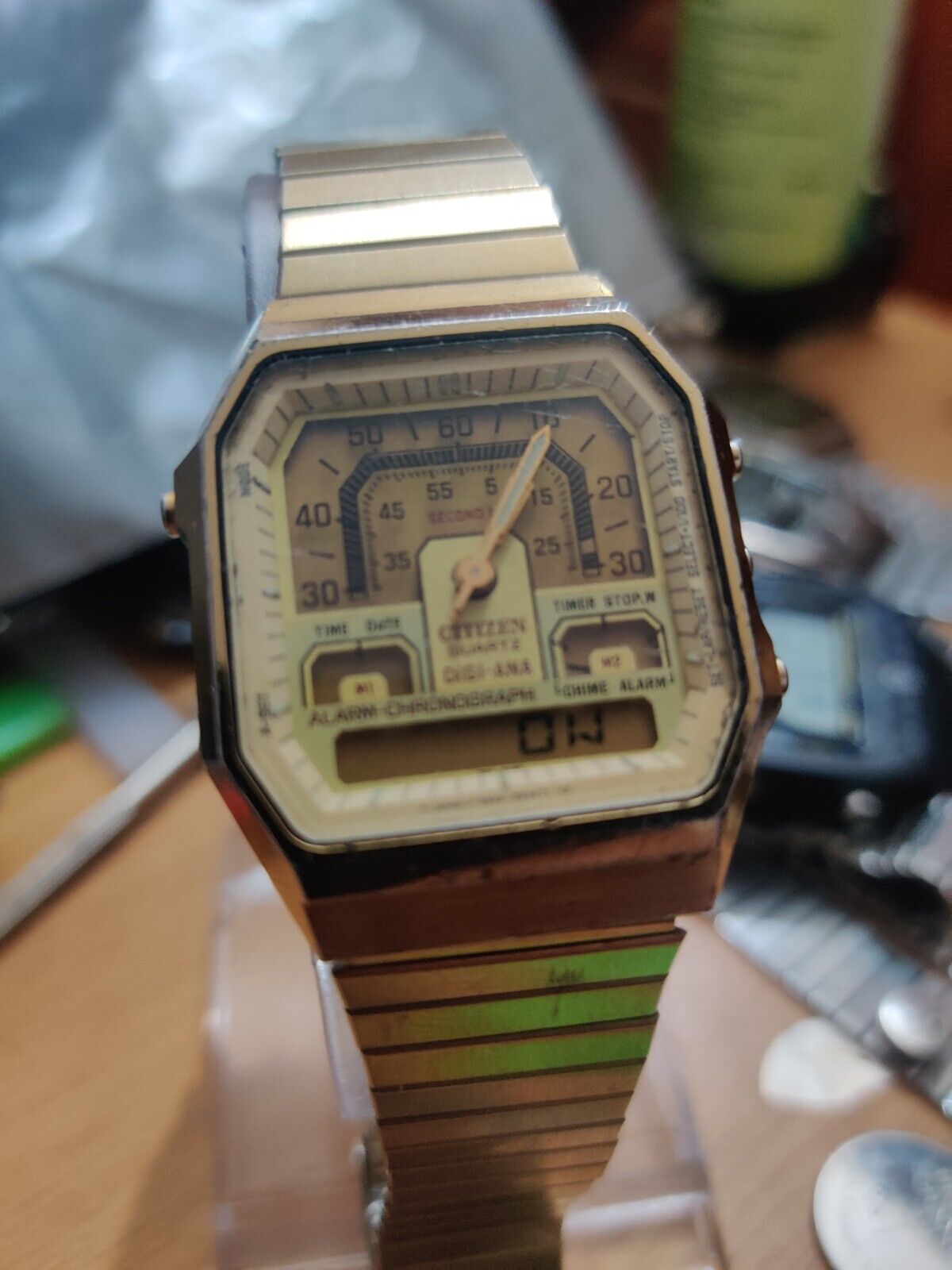 Citizen Ana Digi Temperature Винтажные часы Citizen Robot Face Watch Citizen 30-0322-ЯПОНИЯ