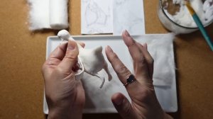 МК ватная игрушка "Гусыня" ( часть 2).  DIY spun cotton wool toy "Goose " (Part 2)