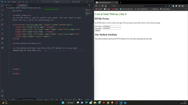 ? ? HTML Form || Part-1 || HTML, CSS, JavaScript || Code and Study With Me || Day 8 смотреть онлайн