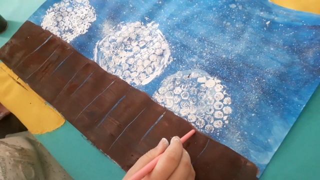 "Весёлые снеговики"☃️☃️☃️Рисуем с сестрёнкой?Нетрадиционная техника рисования??️ смотреть онлайн