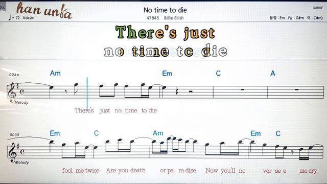No time to die/Billie Eilish💕Karaoke*Sheet Music*Chord*MR💋노래방 반주*기타 코드 악보*가라오케 смотреть онлайн