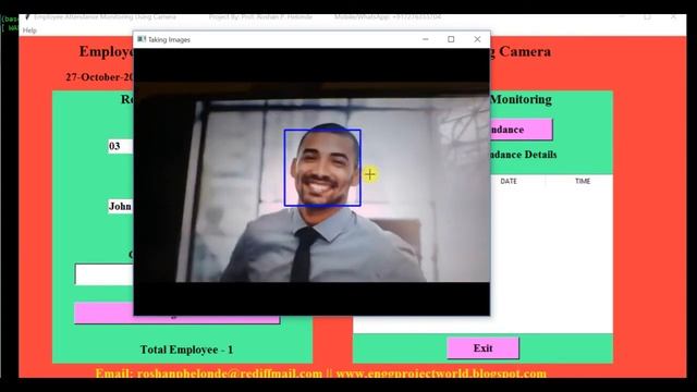 Employee Attendance Monitoring from Face Recognition Using Camera Python Project Source Code смотреть онлайн