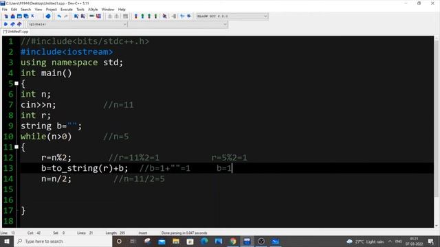 Program to convert decimal to binary in c++ | Decimal to binary number conversion смотреть онлайн