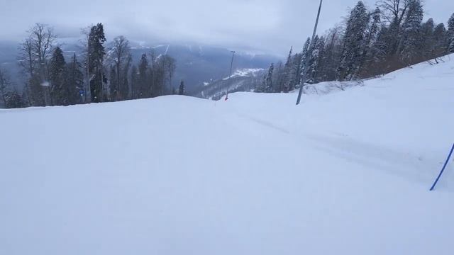 Красная Поляна - Трассы Учебная и реликтовый лес Весной 2022. Март 2021. смотреть онлайн