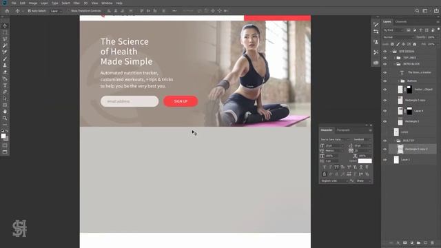 Fitness App Website Design | Speed Art | Photoshop смотреть онлайн