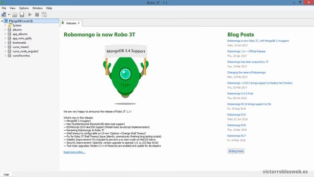 MongoDB GUI - Administrar visualmente bases de datos NoSQL con Robo3T / RoboMongo - Víctor Robles смотреть онлайн