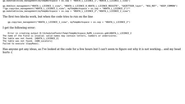 GIS: The table was not found error - ArcGIS 9.3.1, Python смотреть онлайн