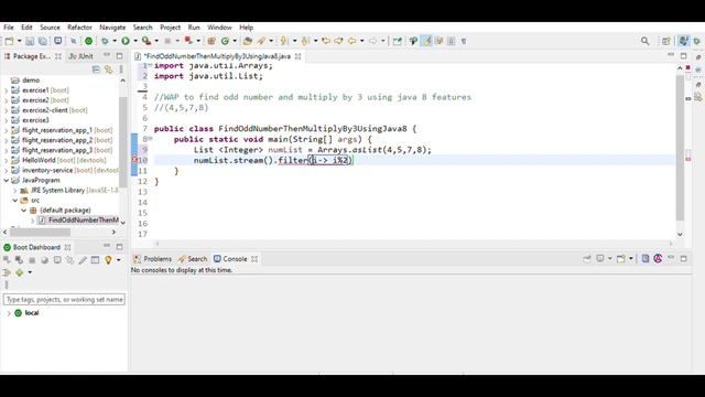 Java program to find odd number and multiply by 3 using java 8 Feature смотреть онлайн
