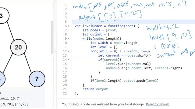 102. Binary Tree Level Order Traversal iterative bfs javascript with time and space complexity смотреть онлайн