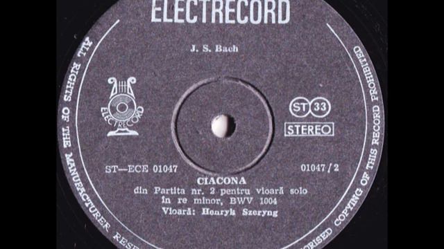 J. S. Bach - Ciakona din partita № 2, BWV 1004 (сторона 2) Lp смотреть онлайн