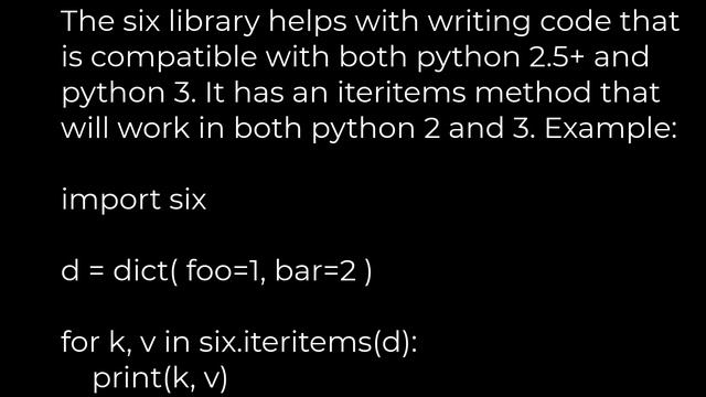 Python :When should iteritems() be used instead of items()?(5solution) смотреть онлайн